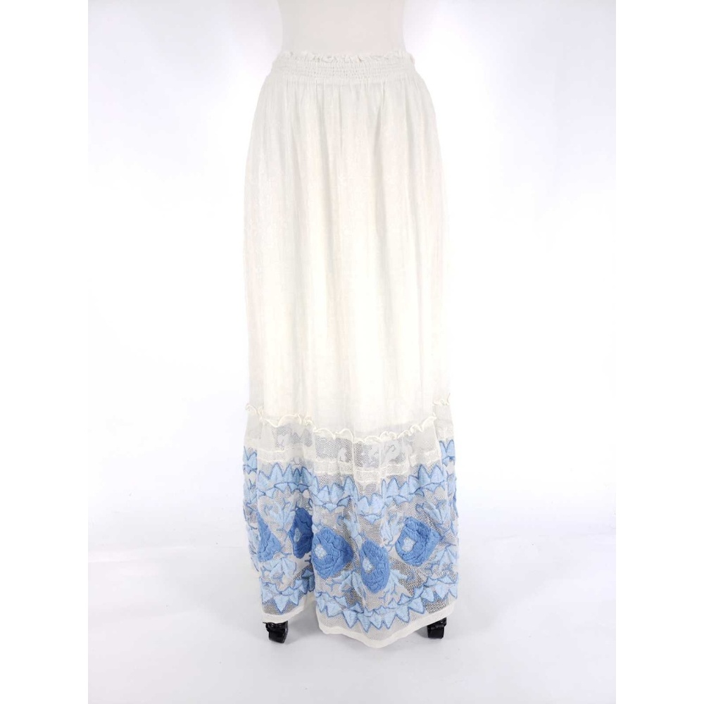 Free People Rosebud Lace Tonal Embroidery Skirt